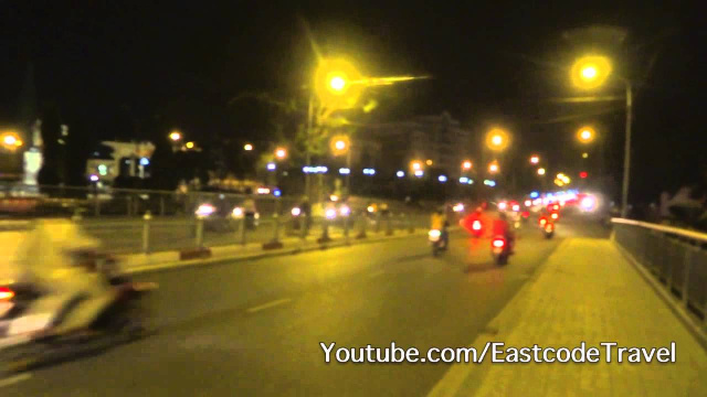 Phan Thiet  main bridge and street at night