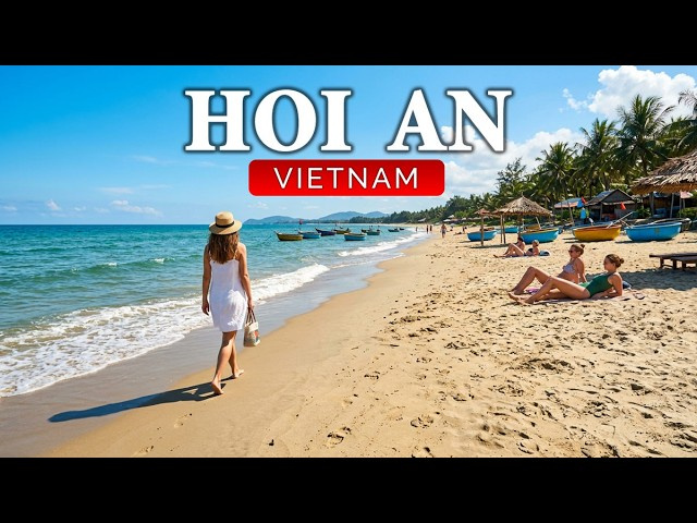 AN BANG BEACH WALK 🇻🇳 Sunny Afternoon in Hoi An, Vietnam (4K)
