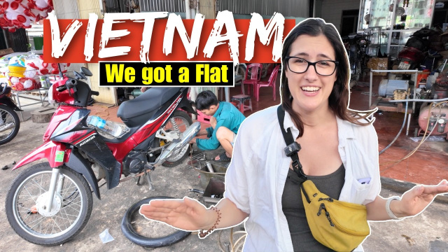 FLAT TIRE in BUON MA THUOT 🇻🇳 SOUTH to NORTH EP. 5 of 16