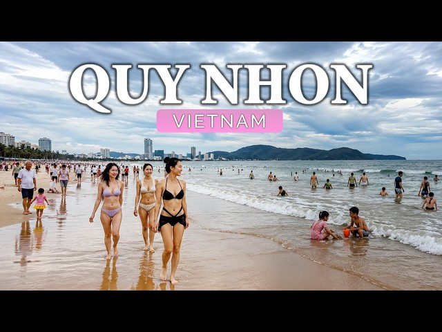Quy Nhon Beach Walking Tour 🇻🇳 Vietnam's Beautiful Evening Beach Life (4K HDR)