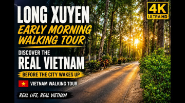 Walking Long Xuyen part 7 4K - Vietnam Walking Tour- Simple Life with Mark